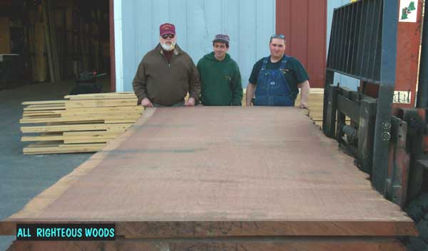 5 foot wide flitch sawn Bubinga slabs - kiln dried